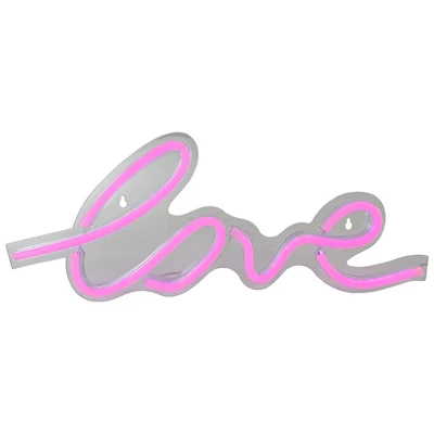 Northlight 18" Pink LED Lighted 'Love' Neon Style Valentine's Day Wall Sign 1 Northlight 18" Pink LED Lighted 'Love' Neon Style Valentine's Day Wall Sign