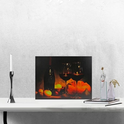 Northlight Valentine's Day 11.75" X 15.75" Prelit LED Flickering Wine, Bread And Candles Canvas Wall Art 1 Northlight Valentine's Day 11.75" X 15.75" Prelit LED Flickering Wine, Bread And Candles Canvas Wall Art