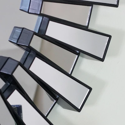 Northlight 25.5" Round Matte Black Aztec Sunburst Wall Mirror 1 Northlight 25.5" Round Matte Black Aztec Sunburst Wall Mirror