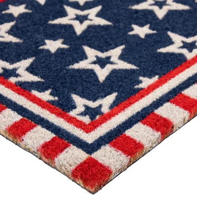 Northlight Blue And Red Americana Stars And Striped Border Coir Outdoor Doormat 18" X 30" 5 Northlight Blue And Red Americana Stars And Striped Border Coir Outdoor Doormat 18" X 30" - Image 5