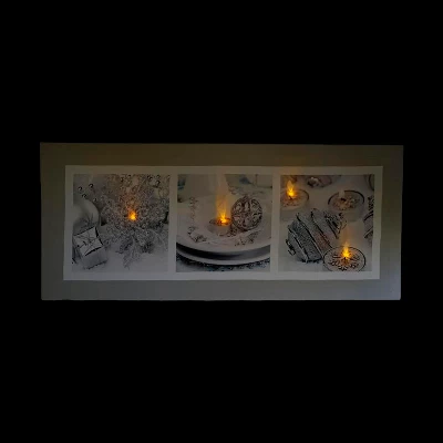 Northlight LED Lighted Shimmering Silver Splendor Christmas Canvas Wall Art 11.75" X 27.5" 1 Northlight LED Lighted Shimmering Silver Splendor Christmas Canvas Wall Art 11.75" X 27.5"