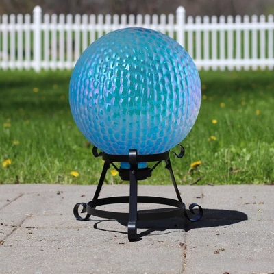 Northlight 10" Iridescent Blue And Purple Textured Glass Outdoor Gazing Ball 1 Northlight 10" Iridescent Blue And Purple Textured Glass Outdoor Gazing Ball