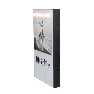 Northlight LED Lighted Mr & Mrs Picture Frame With Clip - 4" X 6" 3 Northlight LED Lighted Mr & Mrs Picture Frame With Clip - 4" X 6" - Image 3