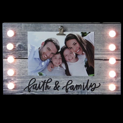 Northlight LED Lighted Faith & Family Picture Frame With Clip - 4" X 6" 2 Northlight LED Lighted Faith & Family Picture Frame With Clip - 4" X 6" - Image 2