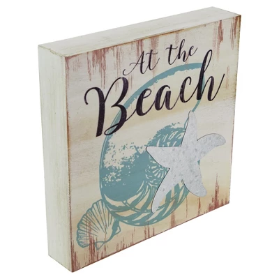 Northlight Seashells And Starfish "At The Beach" Coastal Wall Plaque 8" X 8" 2 Northlight Seashells And Starfish "At The Beach" Coastal Wall Plaque 8" X 8" - Image 2