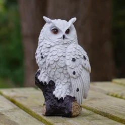 Northlight 6" White Owl Perched On A Branch Outdoor Garden Statue