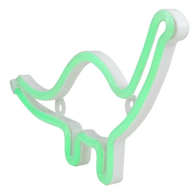 Northlight 12" Green Brontosaurus LED Lighted Neon Dinosaur Silhouette 2 Northlight 12" Green Brontosaurus LED Lighted Neon Dinosaur Silhouette - Image 2