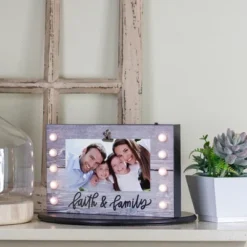 Northlight LED Lighted Faith & Family Picture Frame With Clip - 4" X 6"