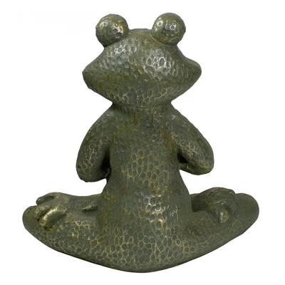 Northlight 14" Gold Verdigris Yoga Frog Outdoor Garden Statue 3 Northlight 14" Gold Verdigris Yoga Frog Outdoor Garden Statue - Image 3