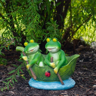 Northlight 10" Green Frogs In A Lily Pad Outdoor Garden Statue 1 Northlight 10" Green Frogs In A Lily Pad Outdoor Garden Statue