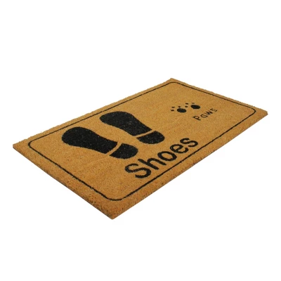 Northlight Beige And Black Shoe Prints With Paw Prints Doormat 18" X 30" 1 Northlight Beige And Black Shoe Prints With Paw Prints Doormat 18" X 30"