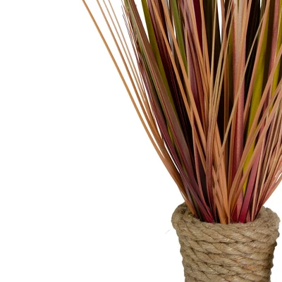 Northlight 34" Red Artificial Grass Plant In A Rope Pot 1 Northlight 34" Red Artificial Grass Plant In A Rope Pot