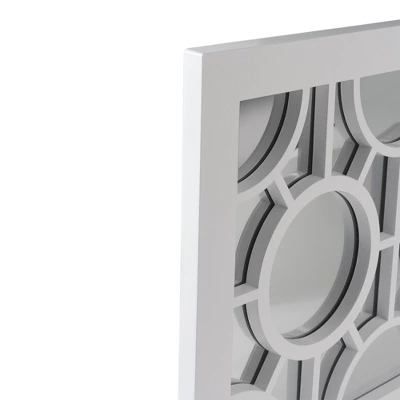 Northlight 25.25" White Framed Rectangular Geometric Mirror Wall Decor 2 Northlight 25.25" White Framed Rectangular Geometric Mirror Wall Decor - Image 2