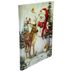 Northlight LED Lighted Snowman And Reindeer Christmas Canvas Wall Art 15.75" X 11.75" -Northlight Décor Sales GUEST a85eda56 c940 4b6f bfd2 5d58af49c5ad