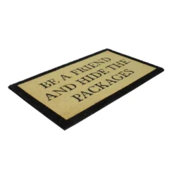 Northlight Beige And Black Rectangular "Hide The Packages" Doormat 30" X 18"