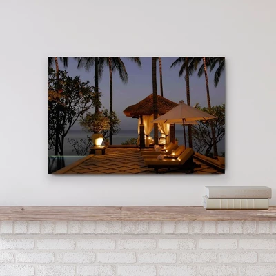 Northlight LED Lighted Tiki Hut Relaxation Scene Canvas Wall Art 23.5" 1 Northlight LED Lighted Tiki Hut Relaxation Scene Canvas Wall Art 23.5"