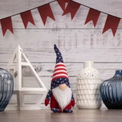 Northlight 9.5" Stars And Stripes Patriotic USA Gnome Figurine
