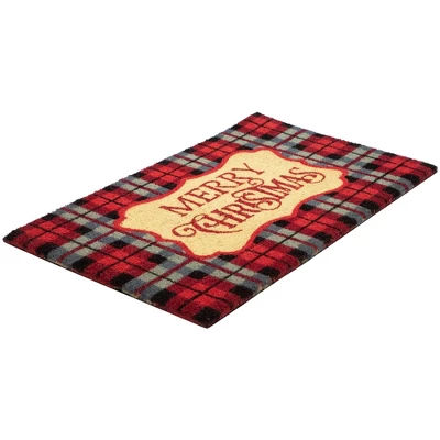 Northlight Red And Black Plaid "Merry Christmas" Rectangular Doormat 18" X 30" 4 Northlight Red And Black Plaid "Merry Christmas" Rectangular Doormat 18" X 30" - Image 4