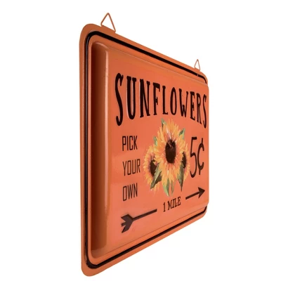 Northlight 15" Fall Harvest Orange "Sunflowers" Wall Sign 2 Northlight 15" Fall Harvest Orange "Sunflowers" Wall Sign - Image 2