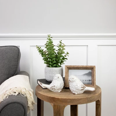 Northlight 12" Artificial Privet Plant In Gray Stone Pot 1 Northlight 12" Artificial Privet Plant In Gray Stone Pot