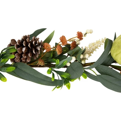 Northlight 5' X 6" Green Gourds And Foliage Artificial Fall Harvest Garland - Unlit 5 Northlight 5' X 6" Green Gourds And Foliage Artificial Fall Harvest Garland - Unlit - Image 5