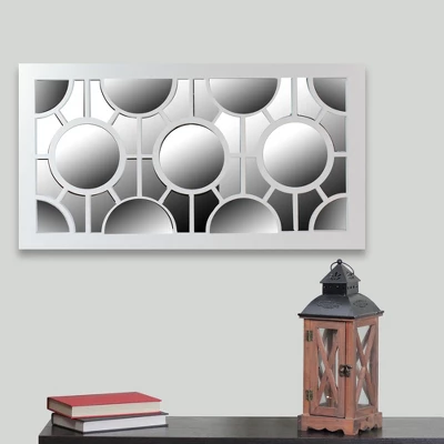 Northlight 25.25" White Framed Rectangular Geometric Mirror Wall Decor 1 Northlight 25.25" White Framed Rectangular Geometric Mirror Wall Decor