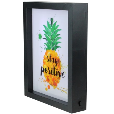 Northlight 9” LED Lighted 'Stay Positive' Pineapple Framed Light Box 1 Northlight 9” LED Lighted 'Stay Positive' Pineapple Framed Light Box