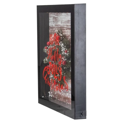 Northlight 14" Black Framed 3D "Have A Holly Jolly Christmas" LED Christmas Box Decor 3 Northlight 14" Black Framed 3D "Have A Holly Jolly Christmas" LED Christmas Box Decor - Image 3