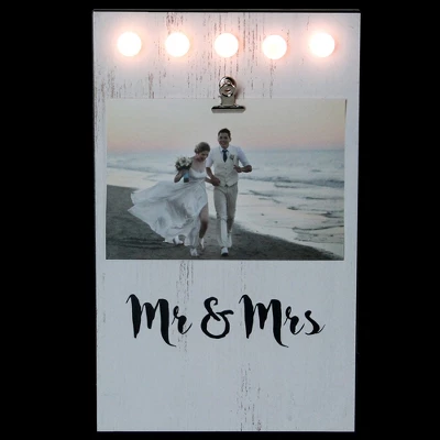 Northlight LED Lighted Mr & Mrs Picture Frame With Clip - 4" X 6" 2 Northlight LED Lighted Mr & Mrs Picture Frame With Clip - 4" X 6" - Image 2