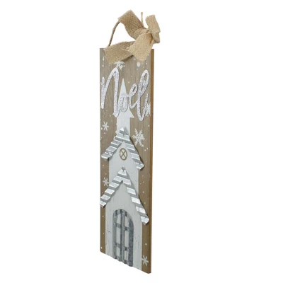 Northlight 12.5 White Church And Snowflakes With Metal Noel Wooden Christmas Wall Decoration 1 Northlight 12.5 White Church And Snowflakes With Metal Noel Wooden Christmas Wall Decoration
