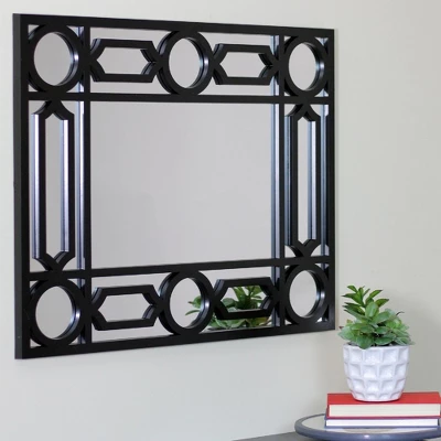 Northlight 29.5" Black Framed Geometric Style Rectangular Wall Mirror 1 Northlight 29.5" Black Framed Geometric Style Rectangular Wall Mirror