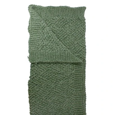 Northlight Green Chenille Cable Knit Rectangular Throw Blanket 50" X 60" 2 Northlight Green Chenille Cable Knit Rectangular Throw Blanket 50" X 60" - Image 2