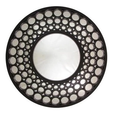 Northlight 24.75" Glamorous Cascading Orbs Black Framed Round Wall Mirror 1 Northlight 24.75" Glamorous Cascading Orbs Black Framed Round Wall Mirror
