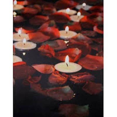 Northlight White And Red Rose Petal LED Flickering Canvas Wall Art 15.75" X 11.75" 2 Northlight White And Red Rose Petal LED Flickering Canvas Wall Art 15.75" X 11.75" - Image 2