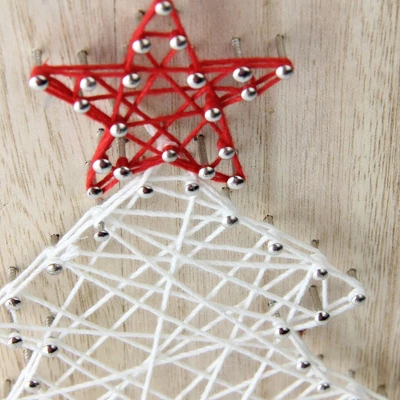 Northlight 11” White And Red String Christmas Tree Wall Decor 1 Northlight 11” White And Red String Christmas Tree Wall Decor