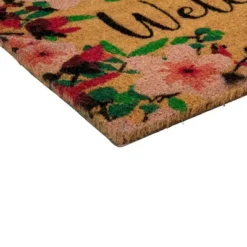Northlight Natural Coir Blossoming Floral Outdoor Rectangular "Welcome" Doormat 18" X 30" -Northlight Décor Sales GUEST c641e78f 88f0 4bdc 804c 89cb0f0ff359