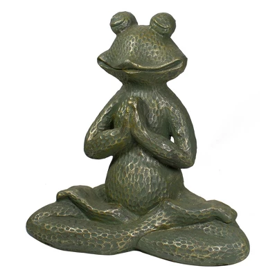 Northlight 14" Gold Verdigris Yoga Frog Outdoor Garden Statue 4 Northlight 14" Gold Verdigris Yoga Frog Outdoor Garden Statue - Image 4