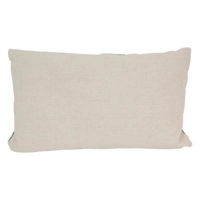 Northlight 11" X 19" Rectangular Tropical Leaves Linen Indoor Throw Pillow - Green 3 Northlight 11" X 19" Rectangular Tropical Leaves Linen Indoor Throw Pillow - Green - Image 3