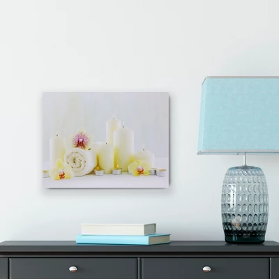 Northlight LED Lighted Candles And Orchids Spa Inspired Canvas Wall Art 15.75" 1 Northlight LED Lighted Candles And Orchids Spa Inspired Canvas Wall Art 15.75"