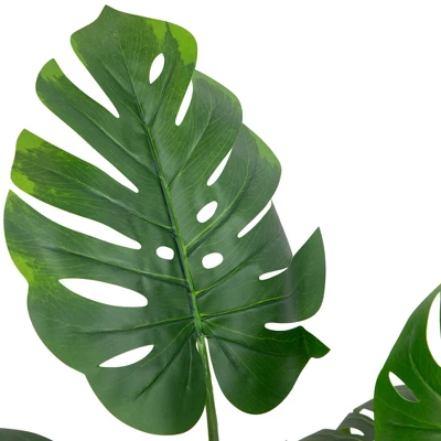 Northlight 35" Green Wide Leaf Monstera Artificial Potted Plant 5 Northlight 35" Green Wide Leaf Monstera Artificial Potted Plant - Image 5