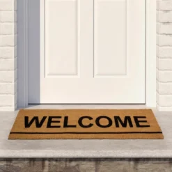 Northlight Natural Coir Outdoor Rectangular "Welcome" Doormat 16" X 48"