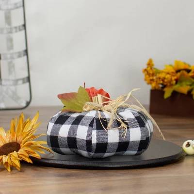 Northlight 5" White And Black Buffalo Plaid Fall Harvest Pumpkin 1 Northlight 5" White And Black Buffalo Plaid Fall Harvest Pumpkin