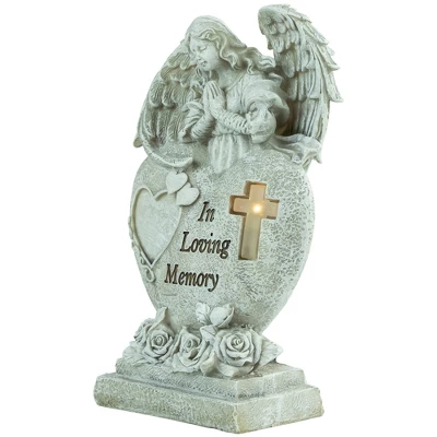 Northlight 10" Solar LED Lighted Praying Angel "In Loving Memory" Outdoor Garden Statue 3 Northlight 10" Solar LED Lighted Praying Angel "In Loving Memory" Outdoor Garden Statue - Image 3