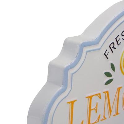 Northlight 15.25" White And Blue "Fresh Squeezed Lemonade" Metal Sign Spring Wall Decor 3 Northlight 15.25" White And Blue "Fresh Squeezed Lemonade" Metal Sign Spring Wall Decor - Image 3