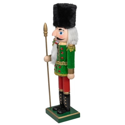 Northlight 14" Green And Red Christmas Nutcracker Soldier With Spear 3 Northlight 14" Green And Red Christmas Nutcracker Soldier With Spear - Image 3