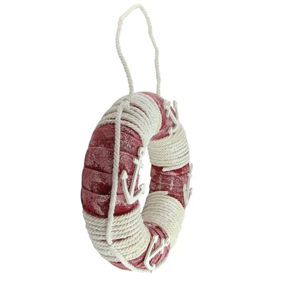 Northlight 14" Life Preserver With Rope And Anchor Detail Wall Decor 1 Northlight 14" Life Preserver With Rope And Anchor Detail Wall Decor