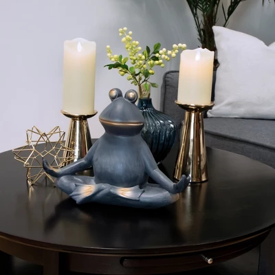 Northlight 12.25" Frog In Lotus Yoga Position Garden Statue 1 Northlight 12.25" Frog In Lotus Yoga Position Garden Statue