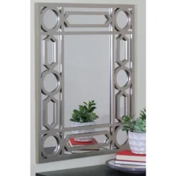 Northlight 29.5" Gray Framed Geometric Design Rectangular Wall Mirror -Northlight Décor Sales GUEST deb9651c 39ef 425e bcbc 24a18045a68e