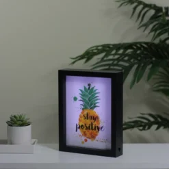 Northlight 9” LED Lighted 'Stay Positive' Pineapple Framed Light Box 5 Northlight 9” LED Lighted 'Stay Positive' Pineapple Framed Light Box -Northlight Décor Sales GUEST e000a12e 4f85 44ae bf25 42ddc11f3e4f