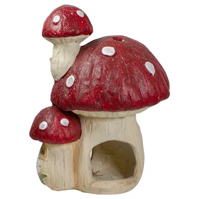 Northlight 18" Red And Beige Mushroom House Outdoor Garden Statue 3 Northlight 18" Red And Beige Mushroom House Outdoor Garden Statue - Image 3